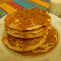 Wholewheat Pancakes with Dulce de Leche