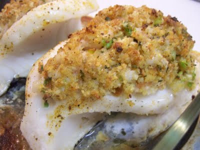 Shrimp-Stuffed Sea Bass