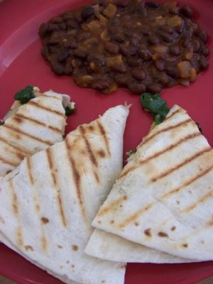 Chicken and Spinach Quesadillas