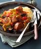 Double Onion, Kielbasa & Potato Roast with Mustard Sauce